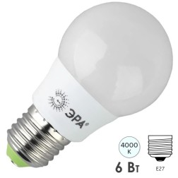 Лампа светодиодная ЭРА RED LINE LED A55-6W-840-E27 R 6W груша нейтральный белый свет 