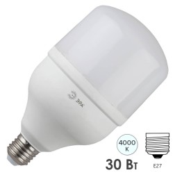 Лампа светодиодная ЭРА STD LED POWER T100-30W-4000-E27 колокол нейтральный белый свет 