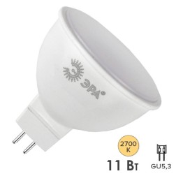 Лампа светодиодная ЭРА RED LINE ECO LED MR16-11W-827-GU5.3 11W софит теплый белый свет 