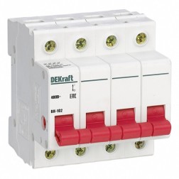 Выключатель-разъединитель 4Р 63А ВН-102 DEKraft  Выключатель-разъединитель 4Р 63А ВН-102 DEKraft