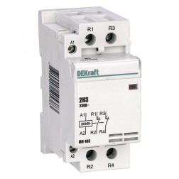 Модульный контактор 2НЗ 40А 230В МК-103 DEKraft  Модульный контактор 2НЗ 40А 230В МК-103 DEKraft