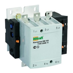 Контактор 185А 220В AC 50 Гц АС3 1НО+1НЗ КМ-103 DEKraft 