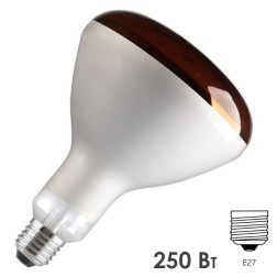 Лампа инфракрасная Tungsram 250W R IR RU E27 235-245V красная 