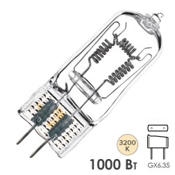 Лампа специальная галогенная Osram 64576 P2/17 1000W 3200K 230V GX6.35 75ч 27500lm d24x67,5mm 