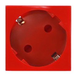 Розетка 2К+З винтовой зажим со шторками 45 град. (45х45мм) серия DF6 Donel красный 