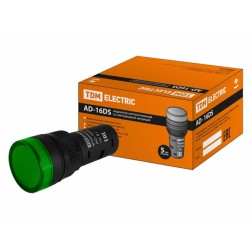 Лампа TDM AD-16DS(LED)матрица d16мм зеленый 230В АС 