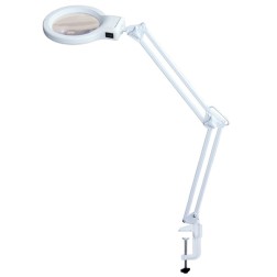 Настольный светодиодный светильник Леда С20-035 ПДБ50-8-035 8W 4000K струбцина, белый, с линзой 2D 