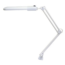 Настольный светильник Дельта ФДБ13-11-001 с лампой 11W 4000K 2G7 на пластмассовой струбцине, белый 