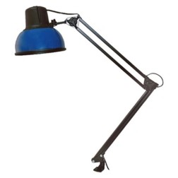 Настольный светильник Бета-К НДБ37-60-159 под лампу ЛОН/LED, max 60W 220V Е27, на струбцине, синий 