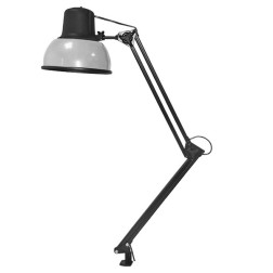 Настольный светильник Бета-К НДБ37-60-159 под лампу ЛОН/LED, max 60W 220V Е27, струбцина, серебро 