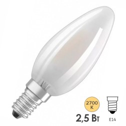 Лампа филаментная свеча Osram PARATHOM CL B GL FR 25 2,5W/827 E14 