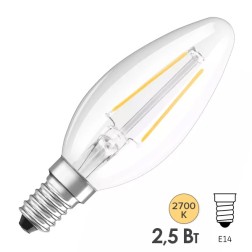 Лампа филаментная свеча Osram PARATHOM CL B 25 2,5W/827 E14 