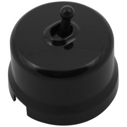 Выключатель 1-клавишный Bironi Лизетта, пластик черный (тумблерный) 