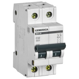 Автоматический выключатель GENERICA ВА 47-29 2Р 32А 4,5кА характеристика С ИЭК (автомат) 