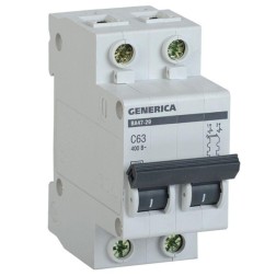 Автоматический выключатель GENERICA ВА 47-29 2Р 63А 4,5кА характеристика С ИЭК (автомат) 