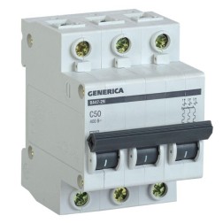 Автоматический выключатель GENERICA ВА 47-29 3Р 50А 4,5кА характеристика С ИЭК (автомат) 