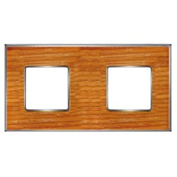 Рамка 2-ная Fede Vintage Wood, cherry-bright chrome 