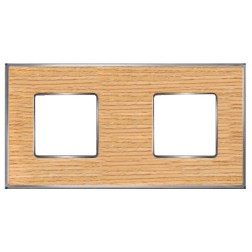 Рамка 2-ная Fede Vintage Wood, oak-bright chrome 