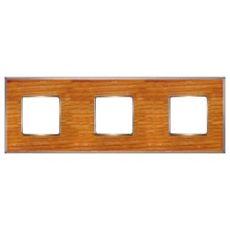 Рамка 3-ная Fede Vintage Wood, cherry-bright chrome 
