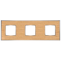 Рамка 3-ная Fede Vintage Wood, oak-bright chrome 