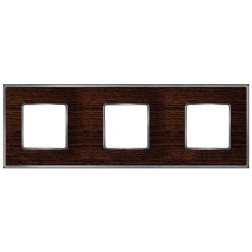 Рамка 3-ная Fede Vintage Wood, wengue-bright chrome 