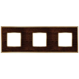 Рамка 3-ная Fede Vintage Wood, wengue-bright gold 