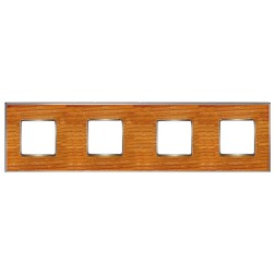 Рамка 4-ная Fede Vintage Wood, cherry-bright chrome 
