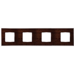 Рамка 4-ная Fede Vintage Wood, wengue-bright chrome 