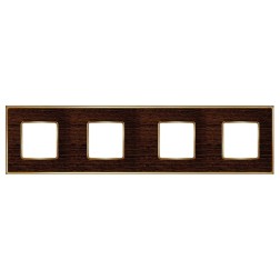 Рамка 4-ная Fede Vintage Wood, wengue-bright gold 