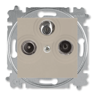 Розетка TV / SAT простая ABB Levit Кофе макиато/Белый (в сборе) 