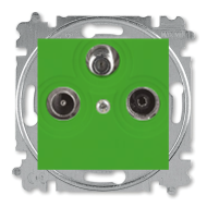 Розетка TV / SAT простая ABB Levit Зеленый/черный (в сборе) 