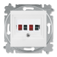 Розетка аккустическая двойная ABB Levit Белый/Белый (в сборе) 