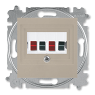 Розетка аккустическая двойная ABB Levit Кофе макиато/Белый (в сборе) 