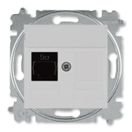 Розетка компьютерная 1xRJ45 UTP 6 категории ABB Levit Серый/Белый (в сборе) 