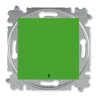 Переключатель одноклавишный (проходной) с подсветкой ABB Levit Зеленый/черный (в сборе) 