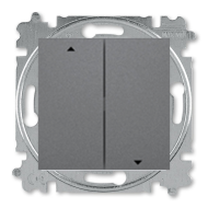 Выключатель кнопочный для рольставней ABB Levit Сталь/черный (в сборе) 