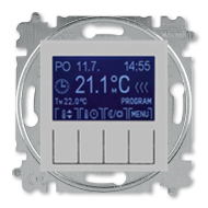 Терморегулятор электронный ABB Levit Серебро/черный (в сборе) 