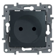 Розетка без заземления Legrand Valena Allure Антрацит (в сборе) 