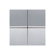 Переключатель двухклавишный (проходной) ABB Zenit Серебряный (в сборе) 