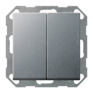 Выключатель двухклавишный Gira ClassiX Алюминий (в сборе) 
