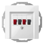 Розетка аккустическая двойная Merten M-Pure Полярно - белый (в сборе) 