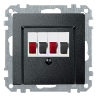 Розетка аккустическая двойная Merten M-Elegance Антрацит (в сборе) 