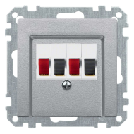 Розетка аккустическая двойная Merten M-Elegance Алюминий (в сборе) 