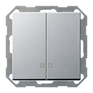 Выключатель двухклавишный с подсветкой Gira ClassiX Art Алюминий (в сборе) 