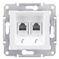 Розетка телефонная двойная 2xRJ11 Schneider Electric Sedna Белый (в сборе) 