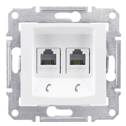 Розетка телефонная двойная 2xRJ11 Schneider Electric Sedna Белый (в сборе) 