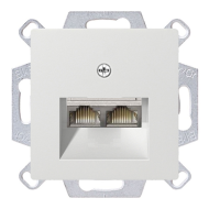 Розетка телефонная двойная 2xRJ11 Gira Standard 55 Глянцевый белый (в сборе) 