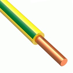 Провод установочный ПВ-1 (ПуВ) 1,5 желто зеленый ГОСТ 31947 (ПВ1) 