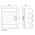 Влагозащищенный настенный шкаф ABB Mistral65 24М (2х12) прозрачная дверь без клеммников 65P12X22 