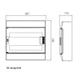Шкаф настенный ABB Mistral41 36М (2x18) непрозрачная дверь с винтовым клеммным блоком 41P18X21B 